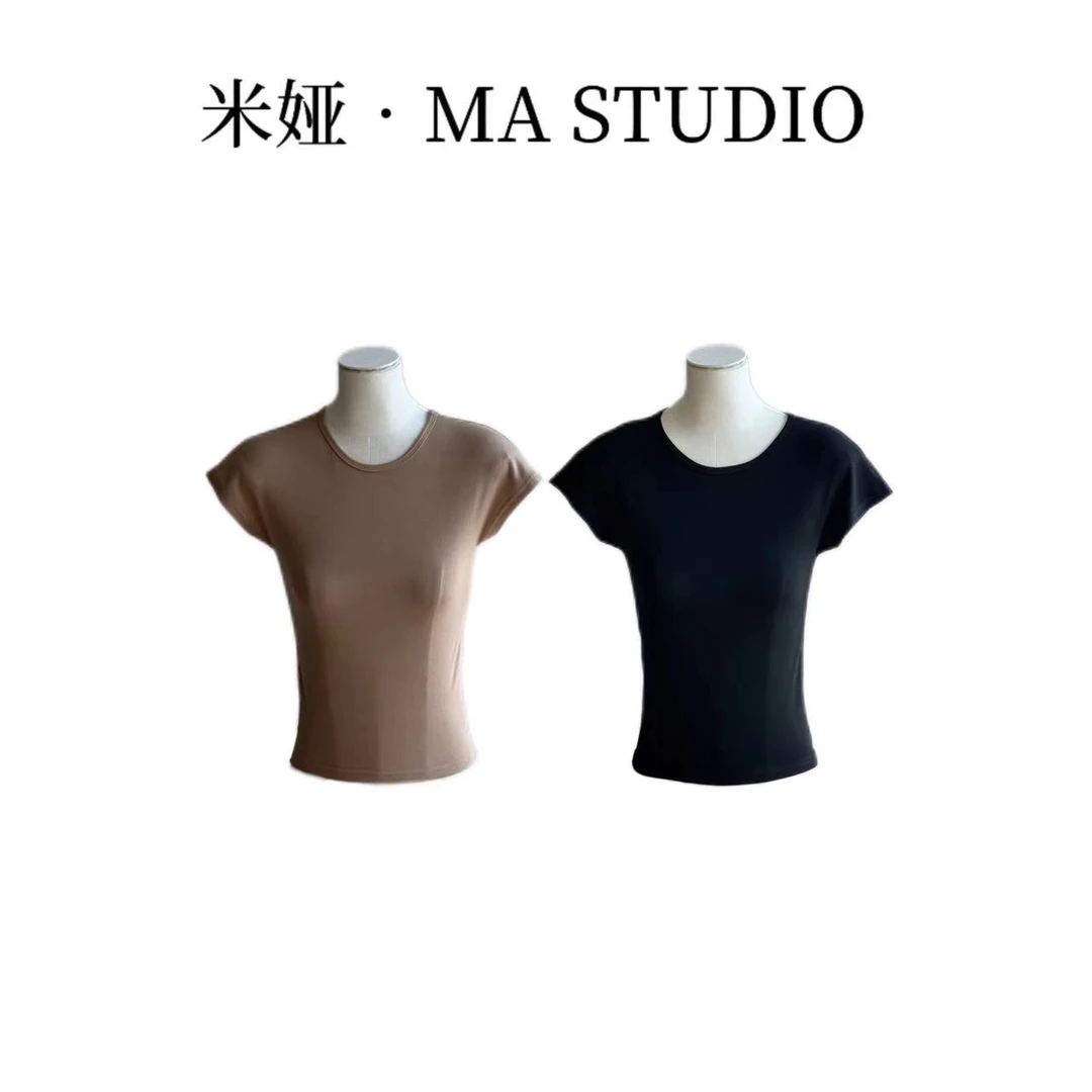 MYTF071米娅.MA自制私服新款时尚休闲百搭圆领修身显瘦短款T恤