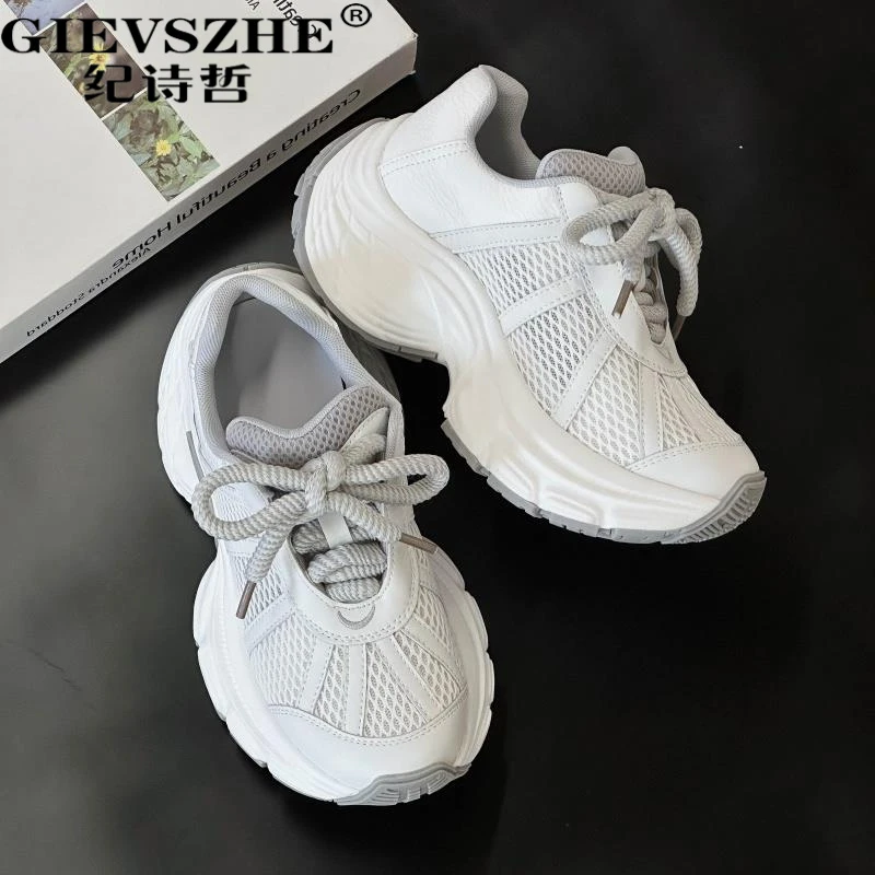 纪诗哲老爹鞋女2025秋季新百搭增高松糕厚底小春季女款增高松糕鞋