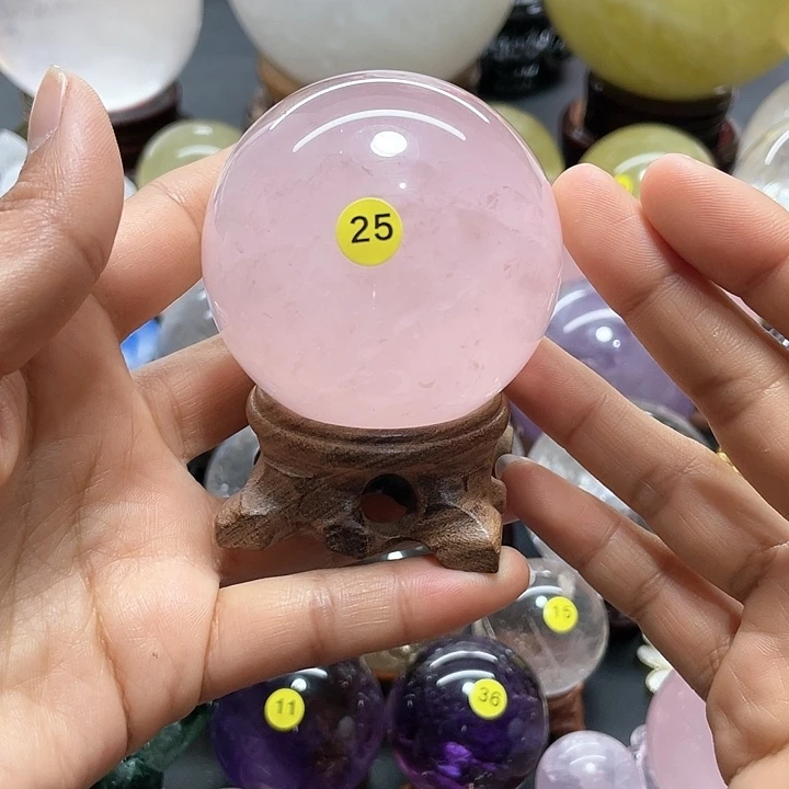 水晶水晶球粉卡6.3A224未镶嵌