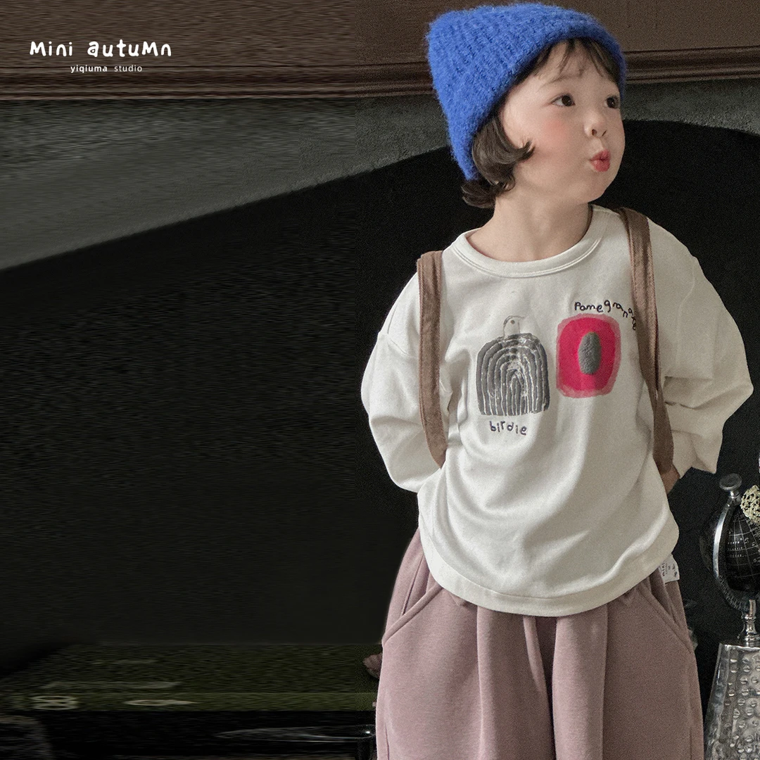 现货「MINI AUTUMN」【零域】莫代尔棉双面女小童长袖T恤BQ53151