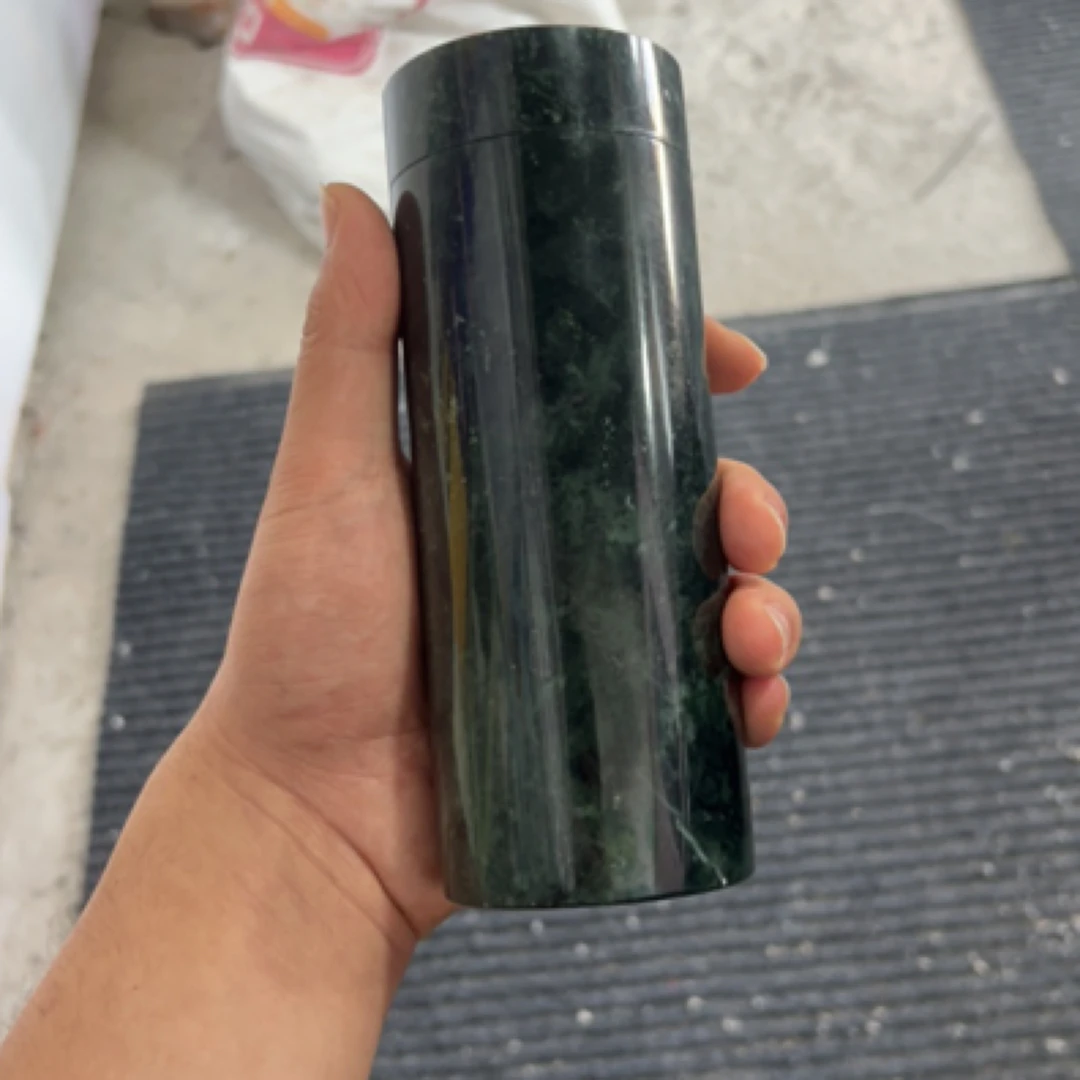 天然药王蛇纹石水杯带盖.喝茶必备（多样性发货）拍一发一