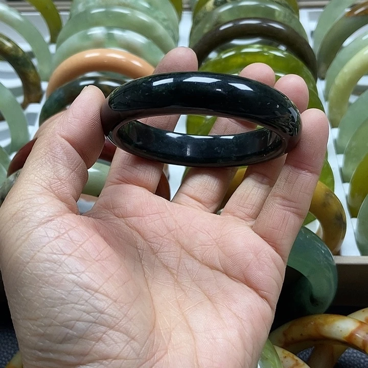 蛇纹石玉合金手镯双****：