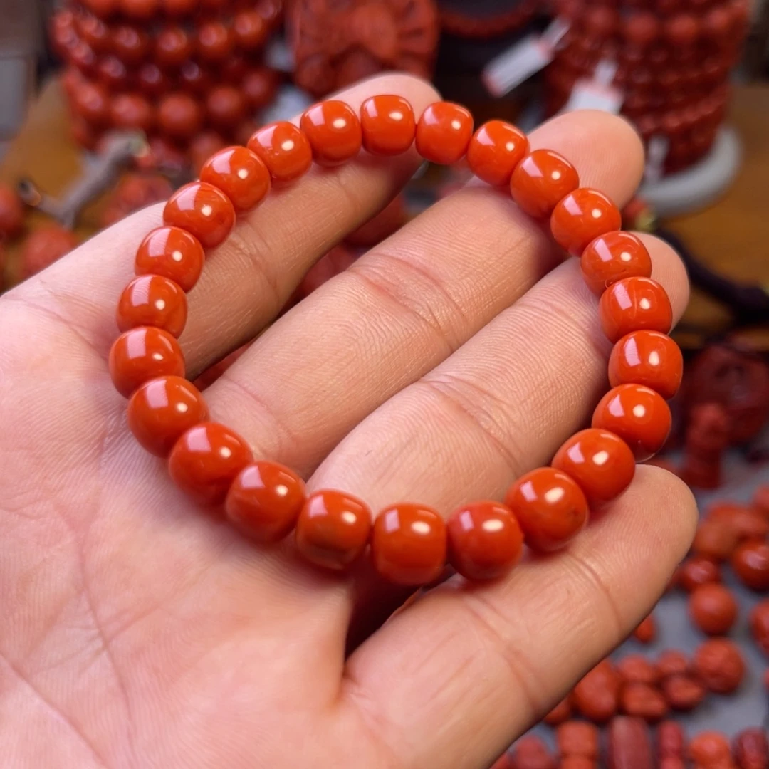 南红玛瑙未镶嵌川料精工老型手串卡8➕