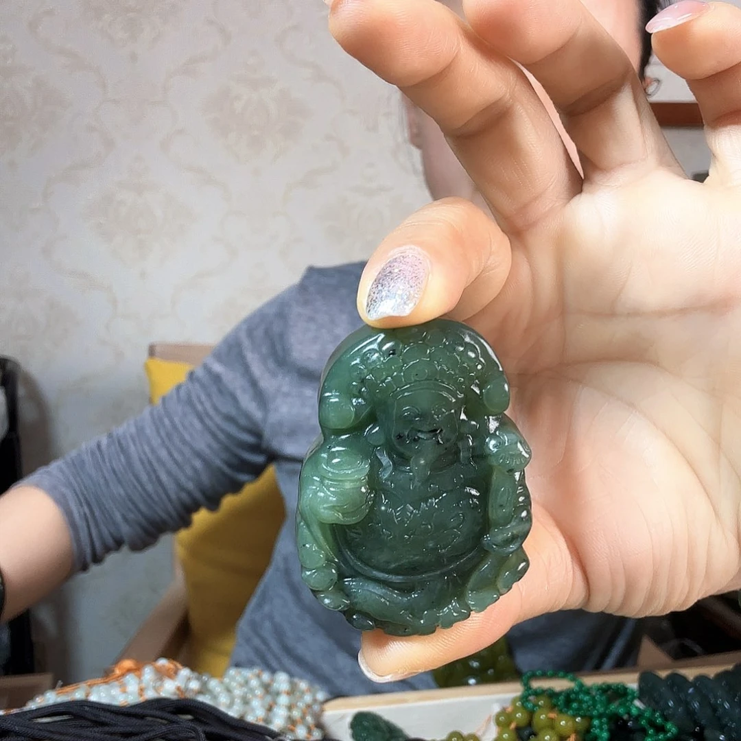 和田玉（碧玉）未镶嵌吊坠(不含链)丫*