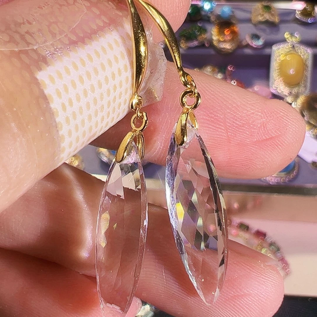 银S925镶嵌耳饰水晶