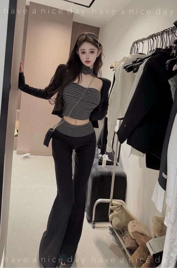 橙路【定制款松弛感】翻边喇叭裤