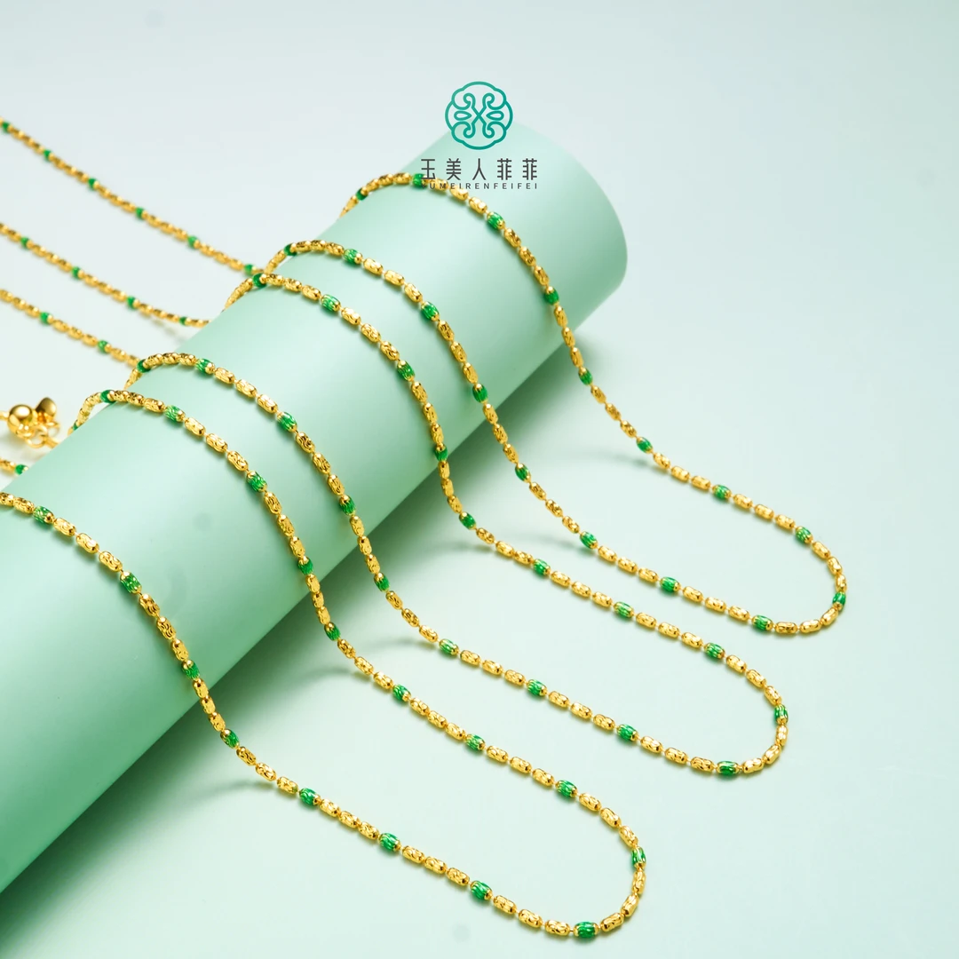 链子925银 菲菲珠宝好~S925双色渐变爱心调节链20寸/多样性发一