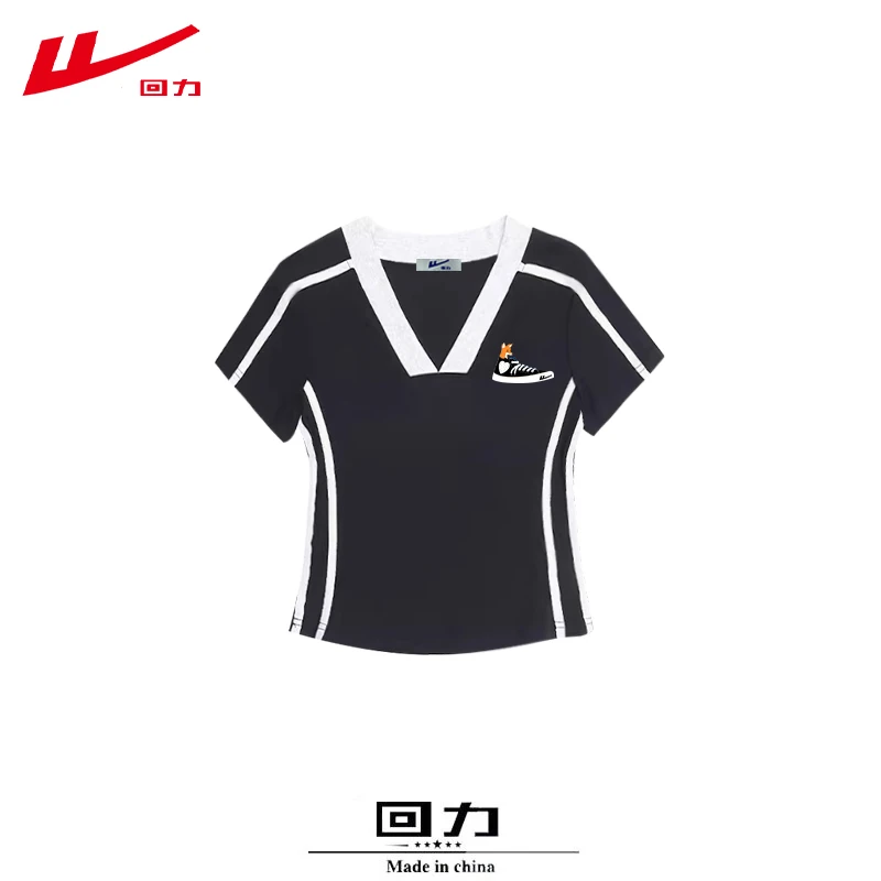 回力夏季学院风格夏装棉短袖短款辣妹多巴胺小个子T恤女生修身