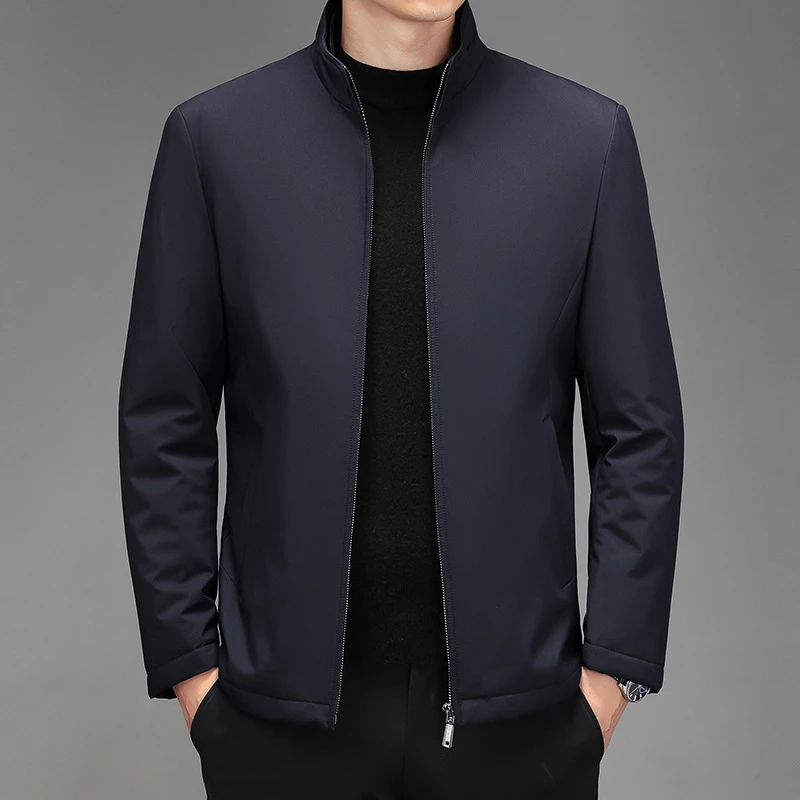 秋冬款男士棉夹克休闲夹克男士休闲立领简约素色夹克外套上衣现货