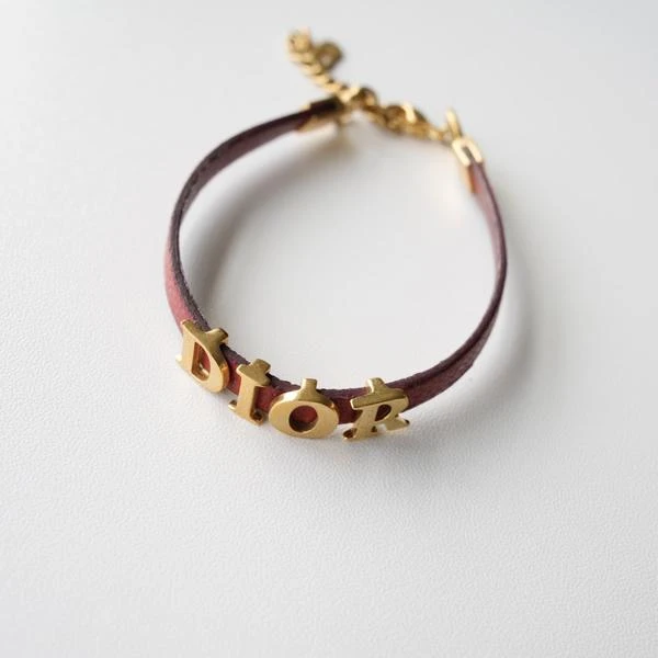 DIOR皮穿手链红金中古