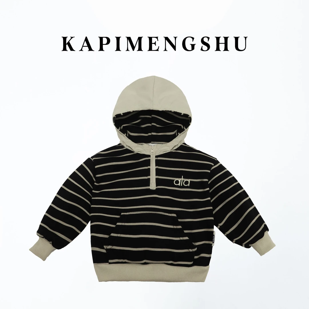 【卡皮萌叔】男童针织套头连帽2025新款秋冬款中大童痞帅炸街卫衣