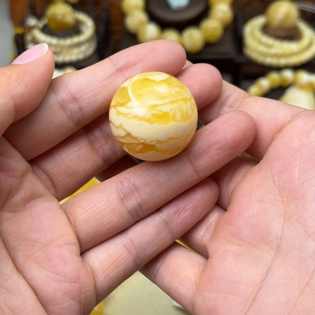 蜜蜡颈饰未镶嵌27+单珠