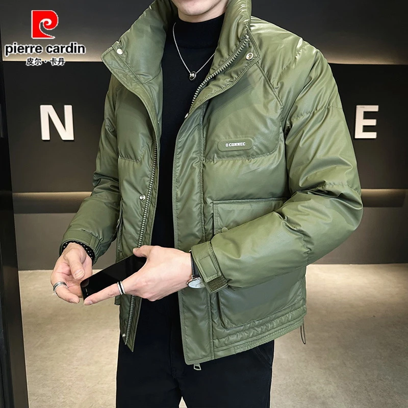 皮尔卡丹高端品牌鸭绒羽绒服男士2024冬季新品面包服加厚外套潮流