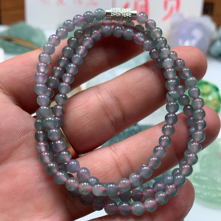 翡翠颈饰未镶嵌保真天然a货翡翠