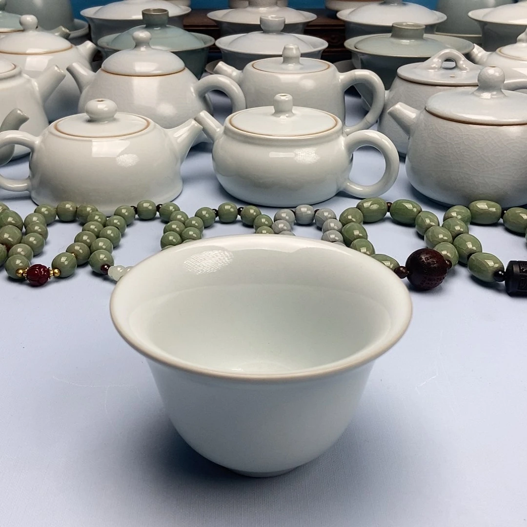 杯月白大压手杯原矿原釉原产地