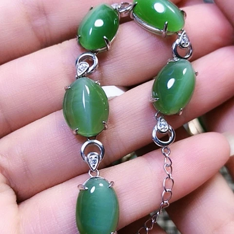 和田玉银S925镶嵌挂件