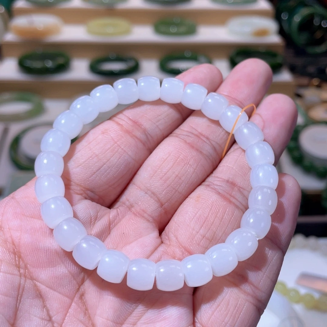 和田玉未镶嵌颈饰高品白玉手串卡8