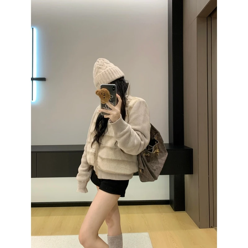 时髦气质百搭高领秋冬短款外套2025新款韩版通勤风气质短裤两件套