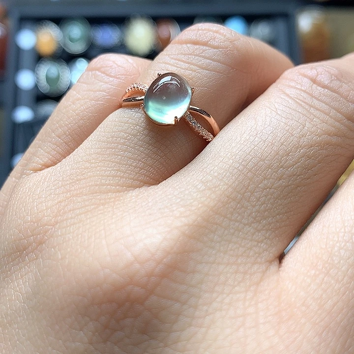 水晶水晶戒指银S925镶嵌