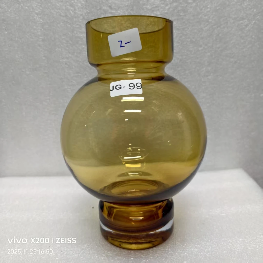 JG-099简约现代琉璃花瓶客厅餐桌插花艺术摆件