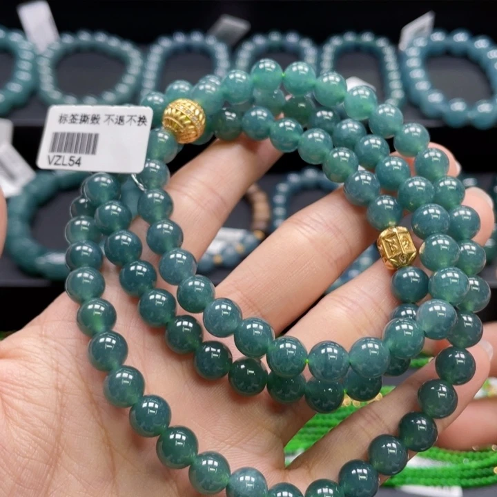 翡翠未镶嵌手链卡7.8项链