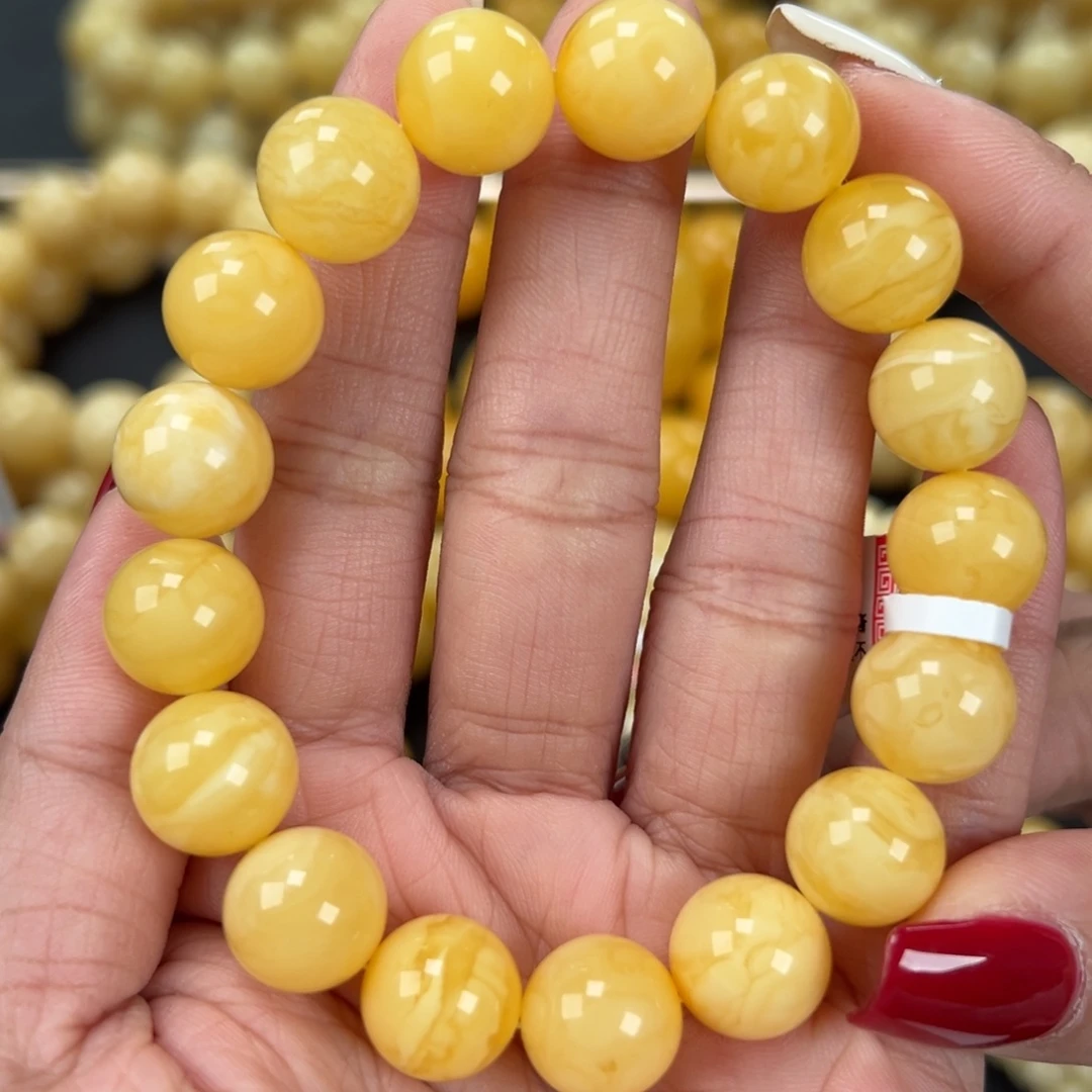 琥珀未镶嵌手链19.7克