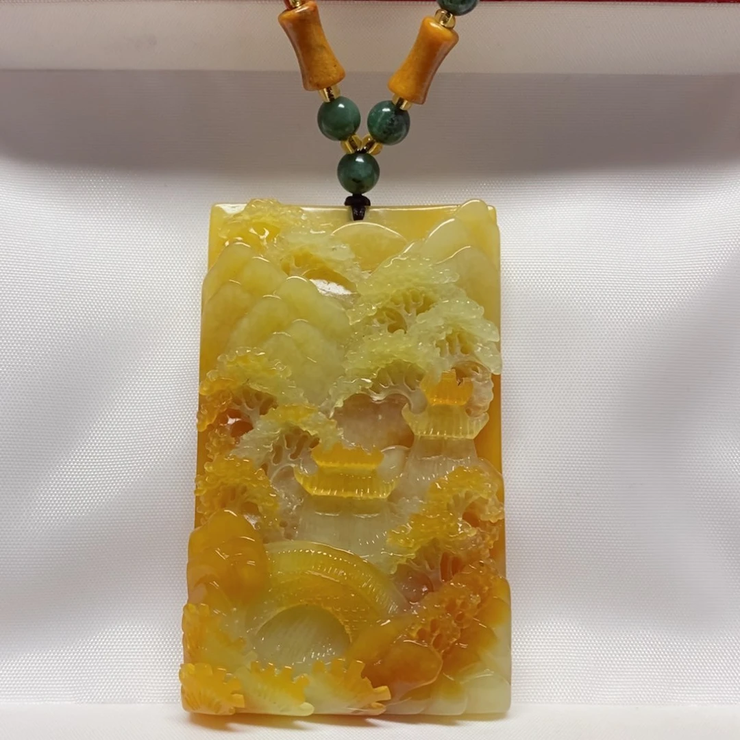 岫玉吊坠(赠链)未镶嵌荷*