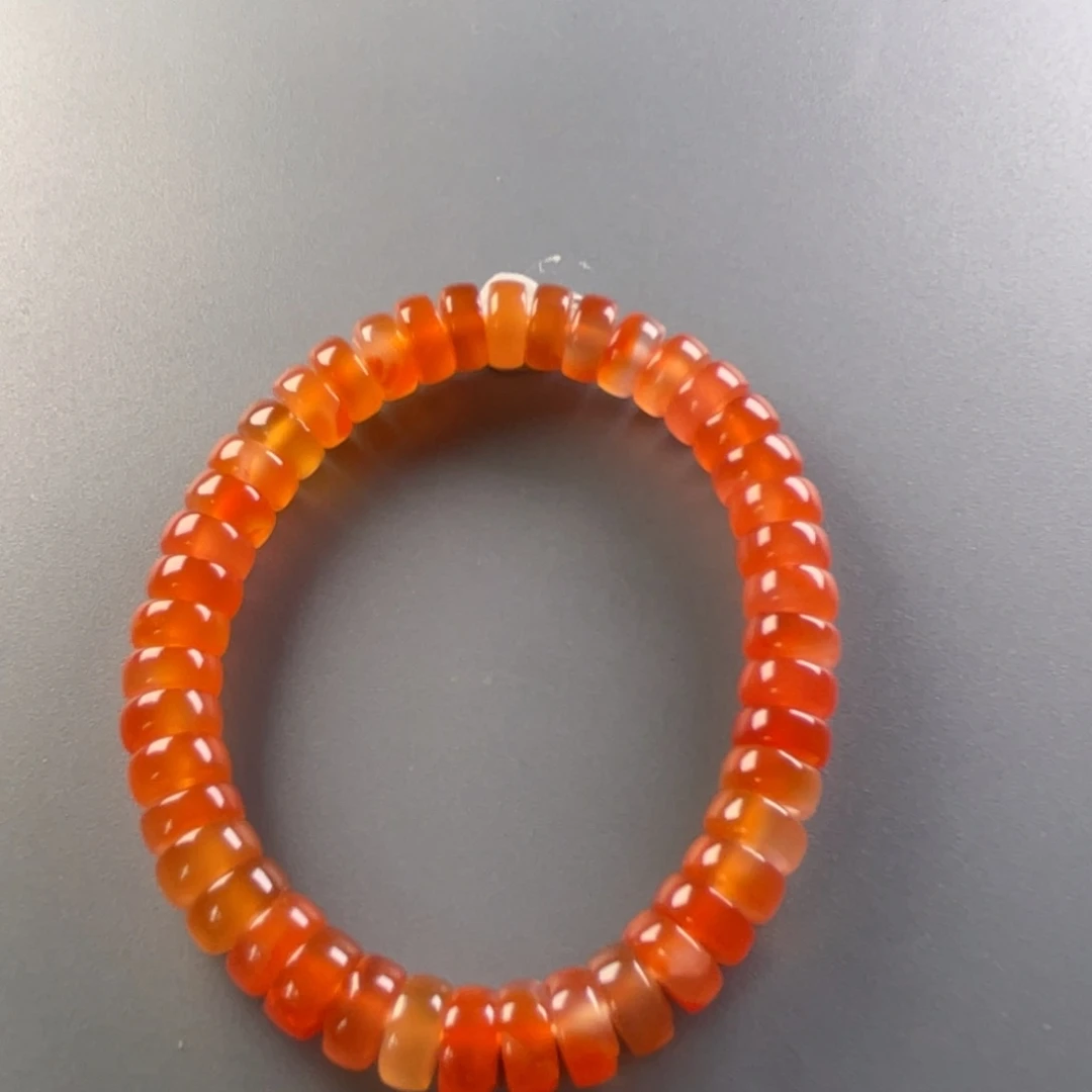 南红玛瑙天然原矿杨柳河湾直切单圈卡8未镶嵌