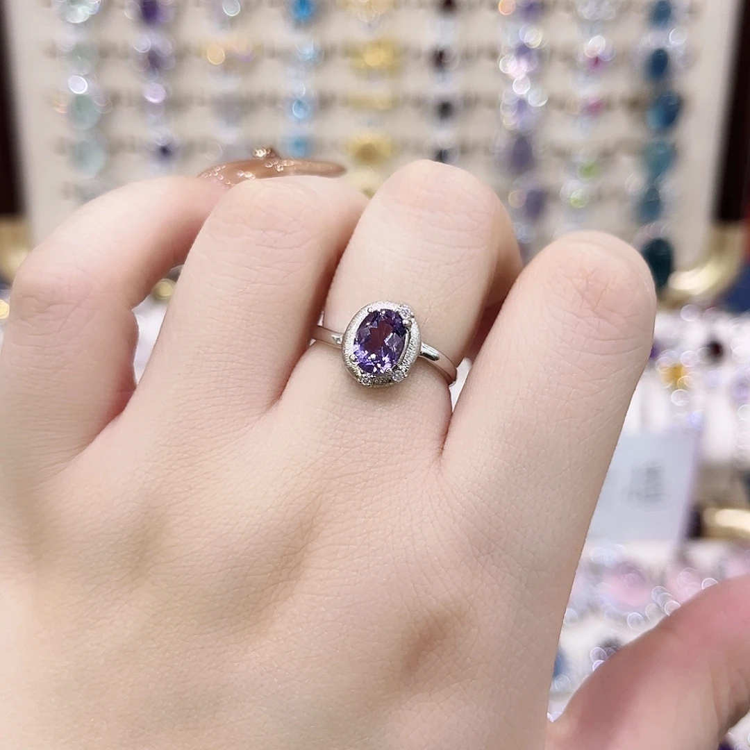 黄晶戒指银S925镶嵌