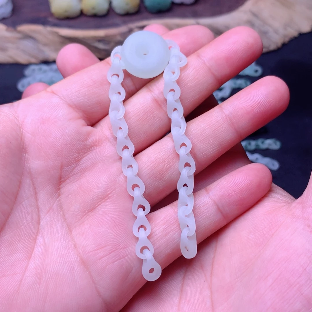 曲***神定制翡翠未镶嵌手链