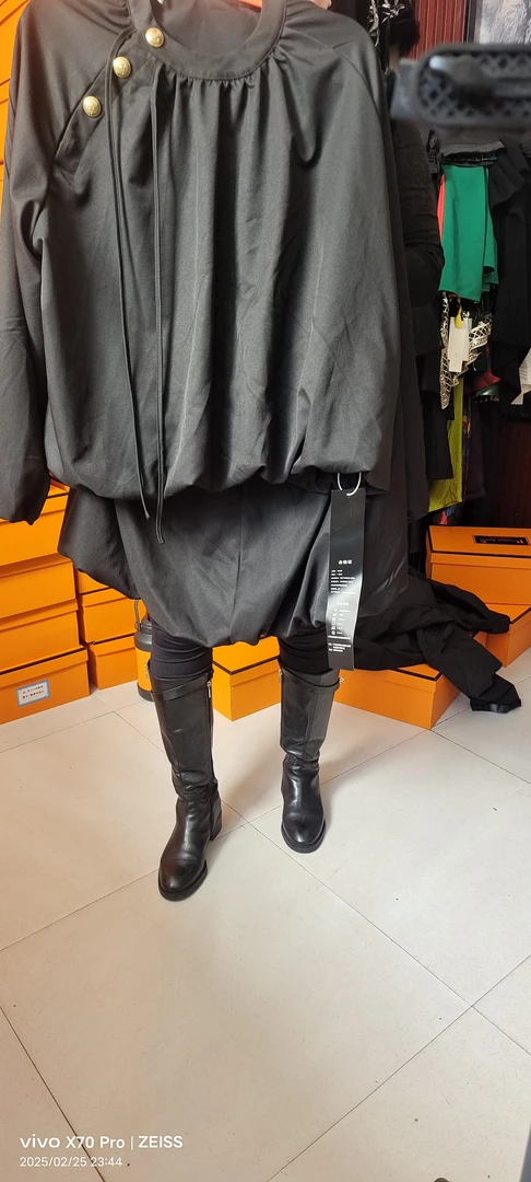 不规则层叠拼接半身裙休闲舒适显瘦高腰设计