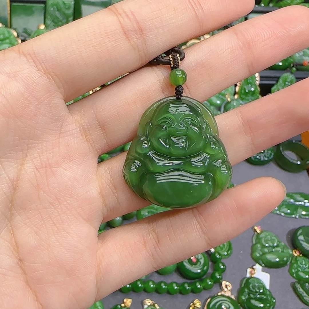 和田玉（碧玉）未镶嵌颈饰特价冰绿猫30m