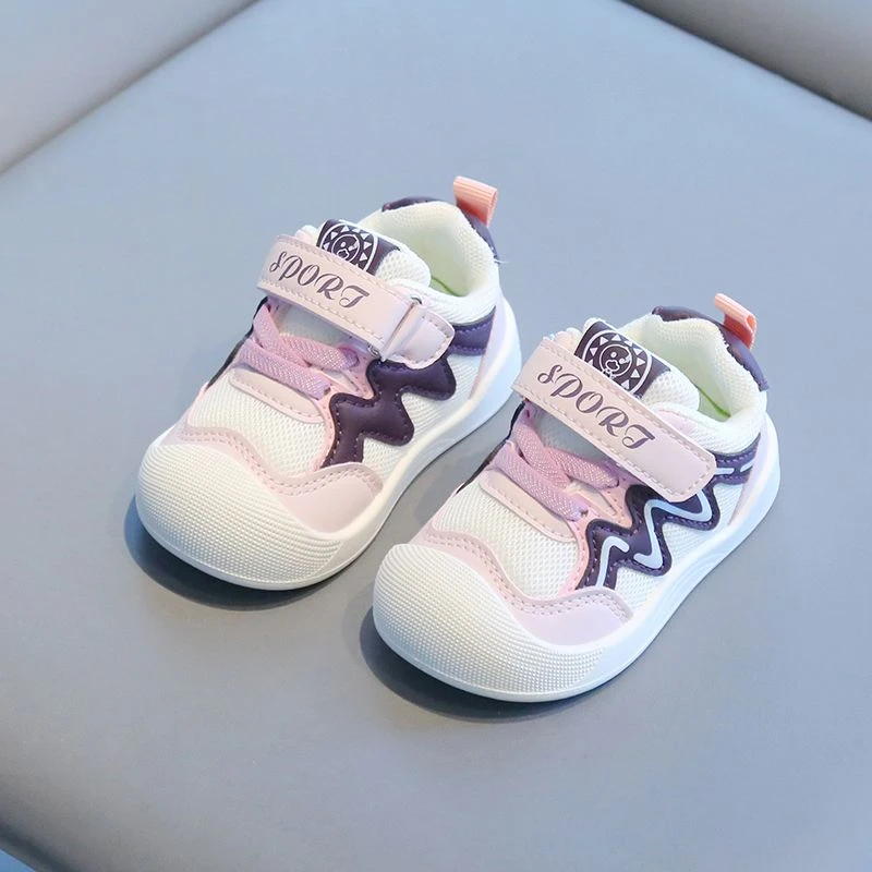 宝宝步鞋透气鞋子男童新款春秋软底防滑婴幼儿女童机能小童运动鞋