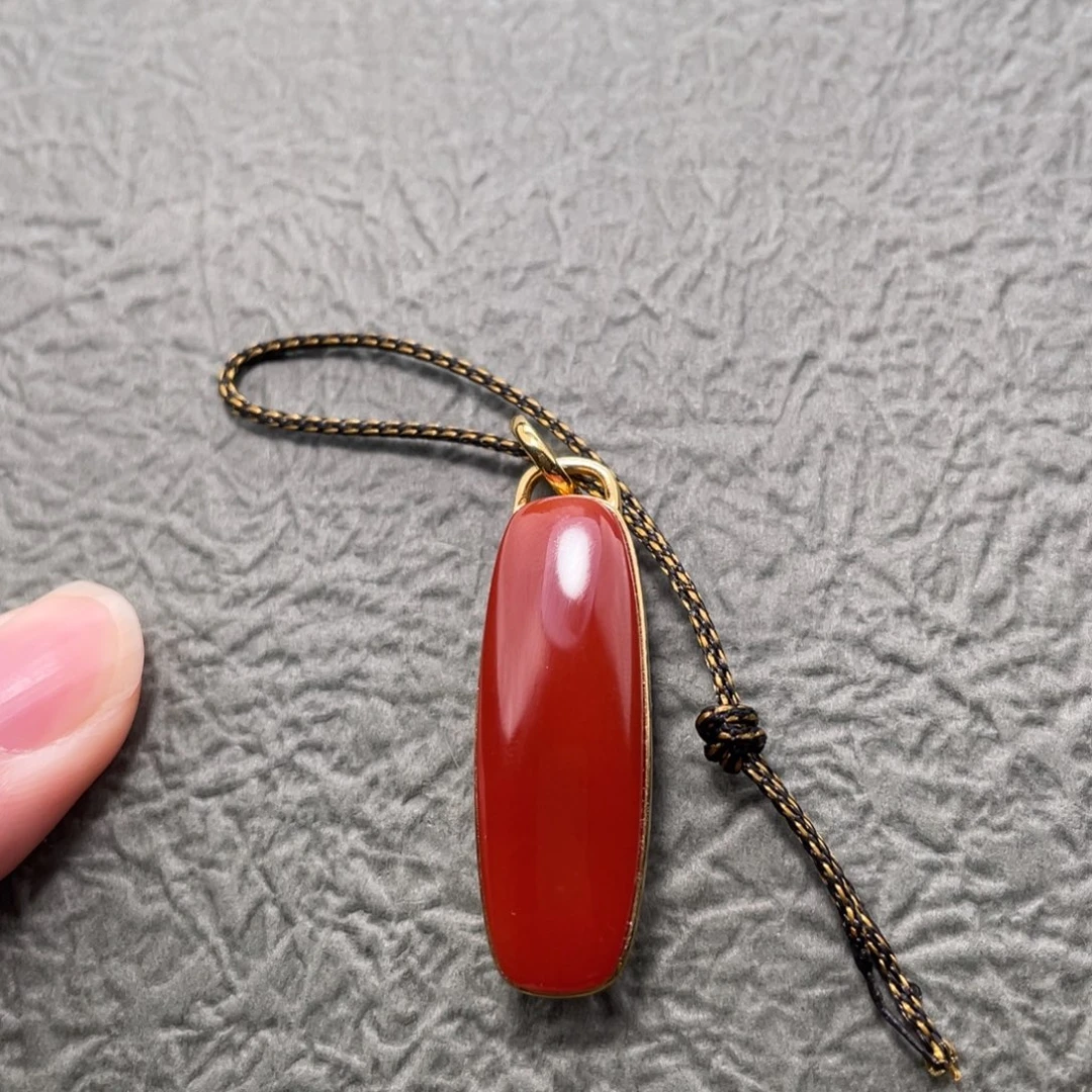 南红玛瑙18K金镶嵌配饰