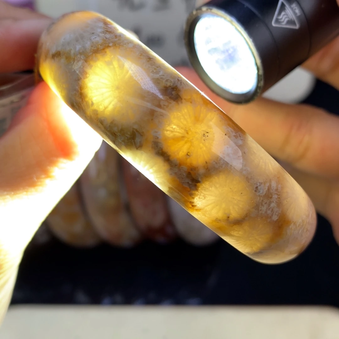 硅化珊瑚（珊瑚玉）未镶嵌颈饰800漏490冰大花59.5圈（33号）