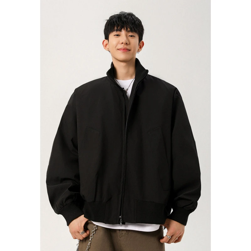 田野美式高街立领痞帅秋季cleanfit2025新款飞行夹克男棒球服外套