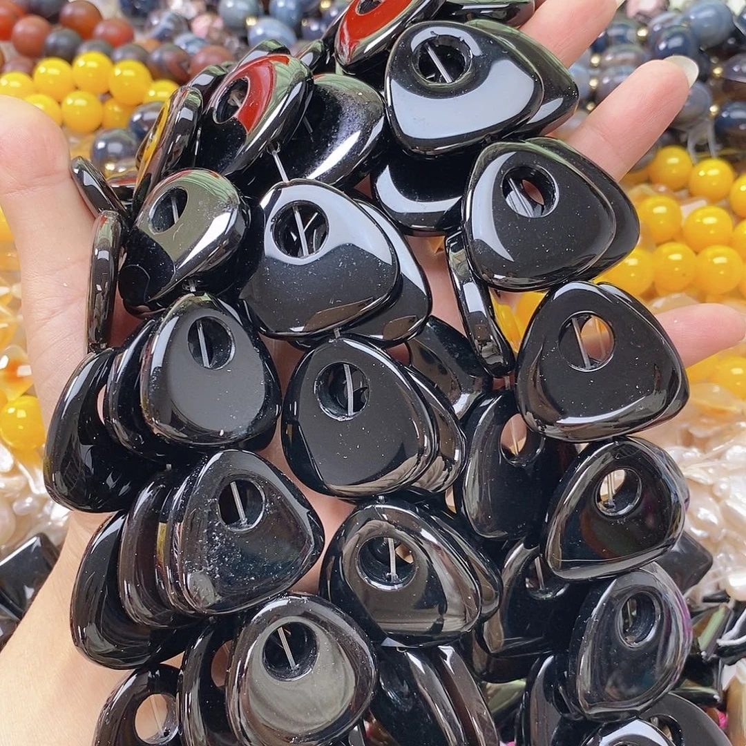 玛瑙/玉髓未镶嵌珠宝半成品黑玛瑙一条