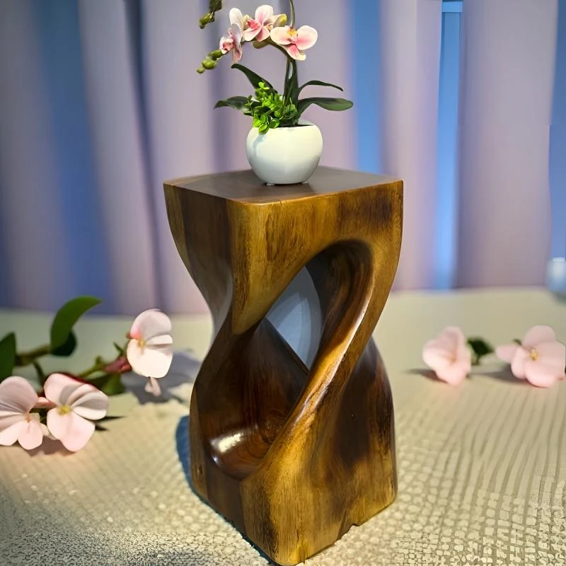 大Z型花架 花几 底座 胡桃木材质制作 手工制作 实木原木