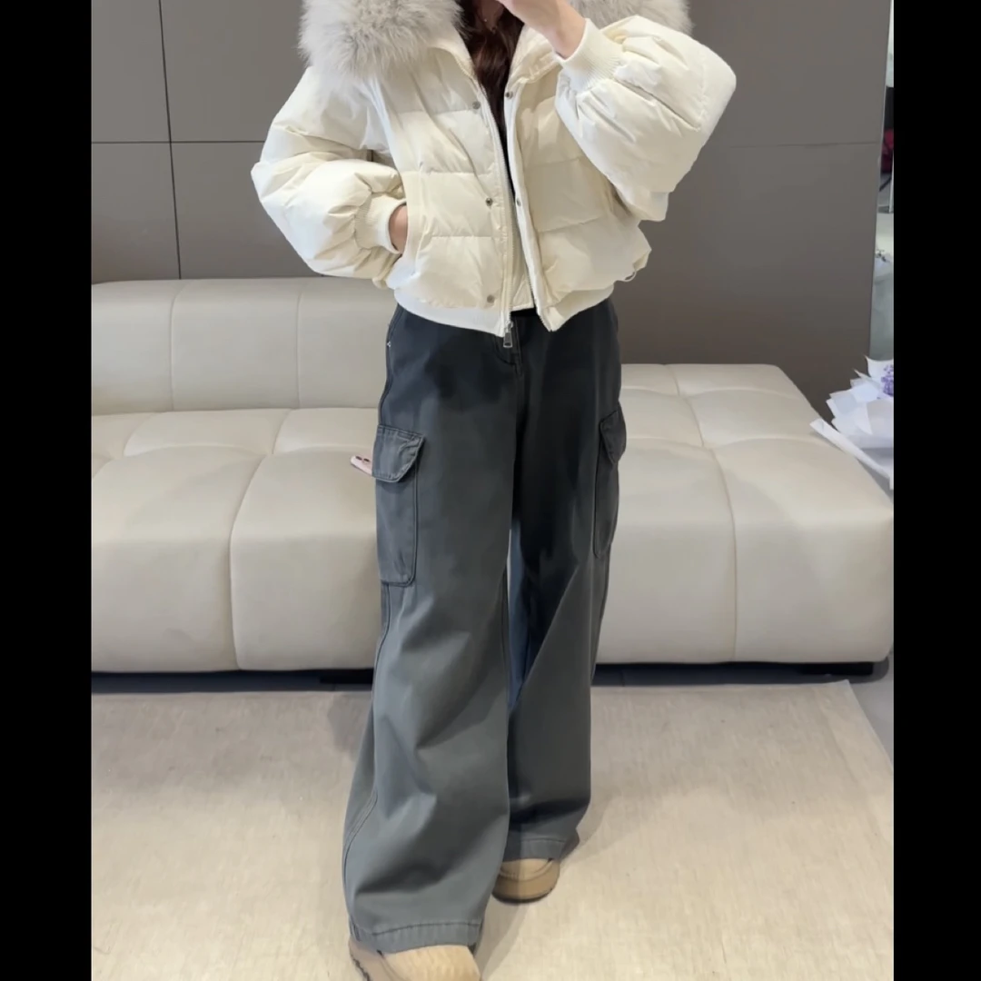 31676慵懒大口袋工装裤