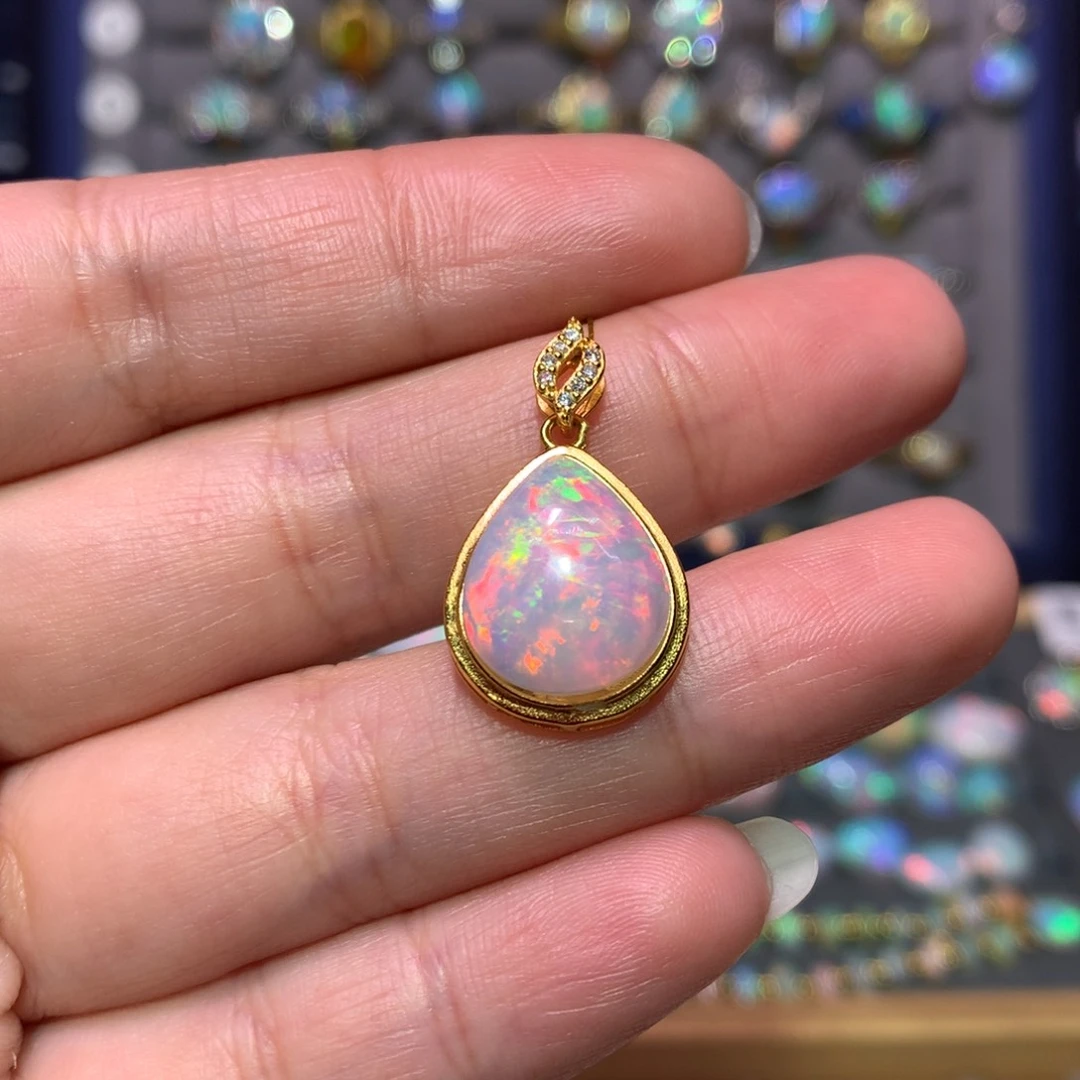 银S925镶嵌欧泊吊坠款式