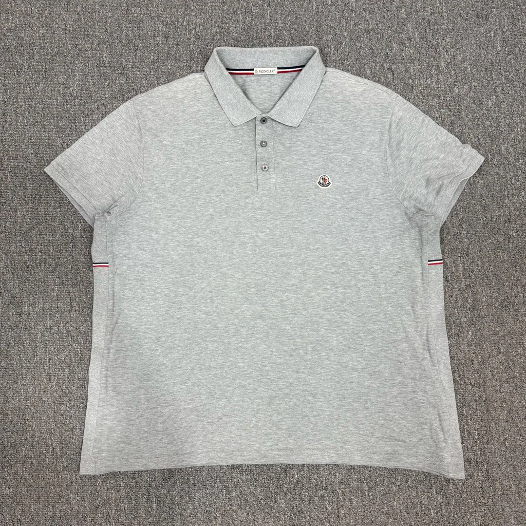 99新 MONCLER 13341189 灰色胸前徽标刺绣logo短袖Polo衫 XXL码