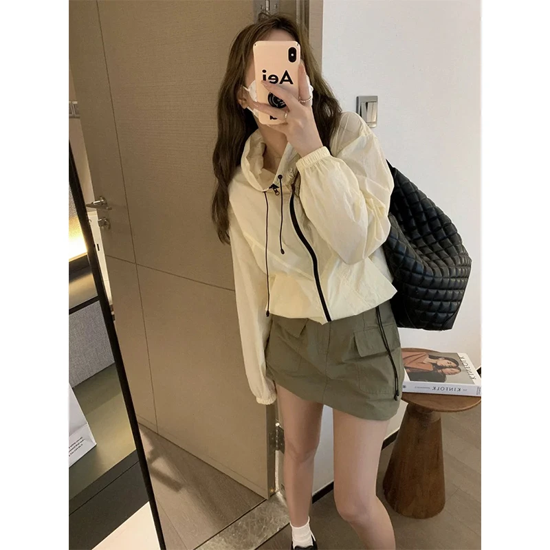 短款a字美式复古休闲半身裙运动工装收腰显瘦设计感甜辣短裙夏季