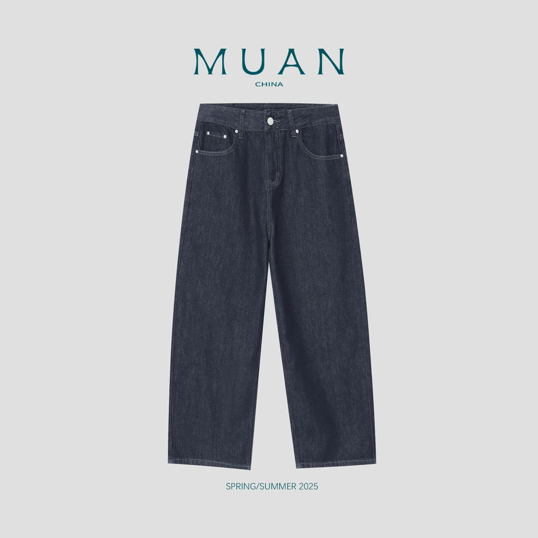 【港风奶奶裤】MUAN定制高级复古牛仔宽松长裤阔腿裤女F8-1127