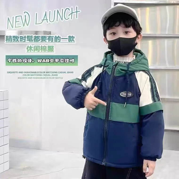 okay -  9120  洋气拼色拉链条棉外套