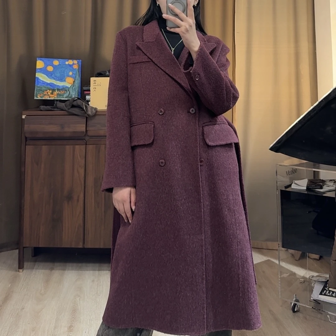 【4031西装腰带】高定设计师双面羊绒大衣外套