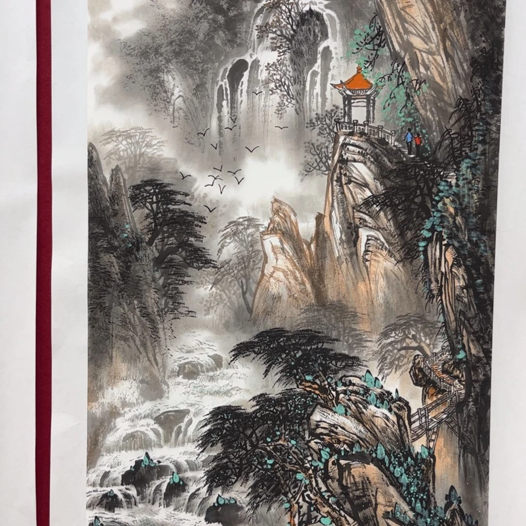 凯***红国画三尺山水作品