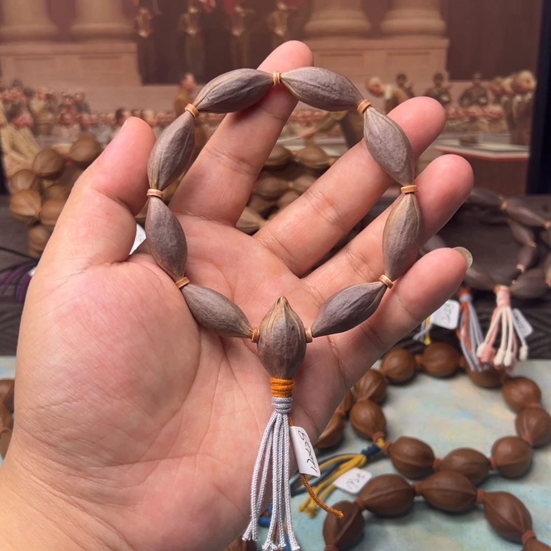 手串/手链橄榄核12*29小尺寸紫核带四花三通