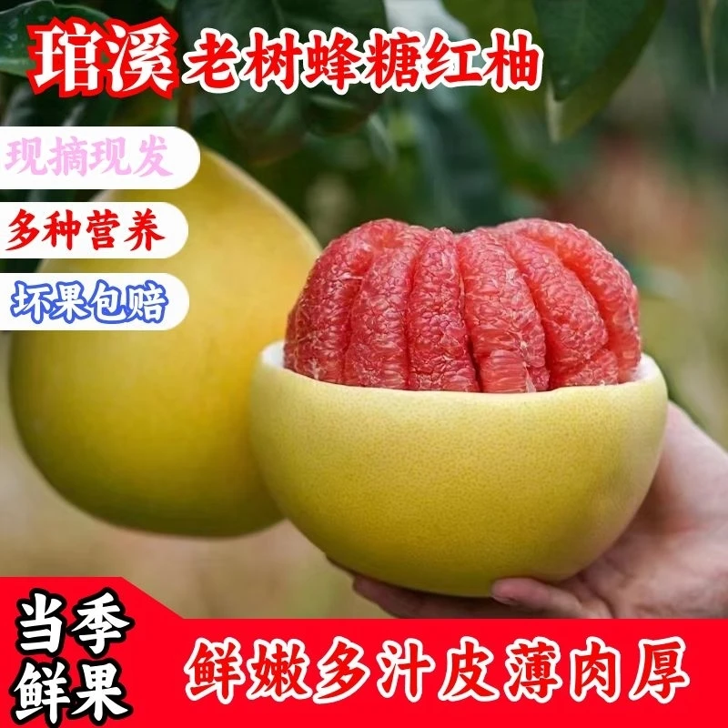 【老树琯溪蜜柚！】平和红心蜜柚福建漳州新鲜采摘皮薄多坏果包赔HY