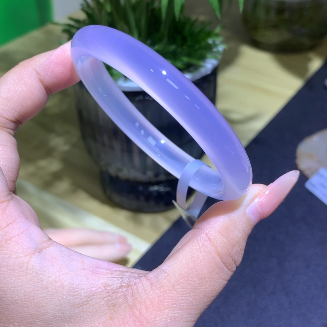 玛瑙/玉髓未镶嵌手镯卡9冰紫
