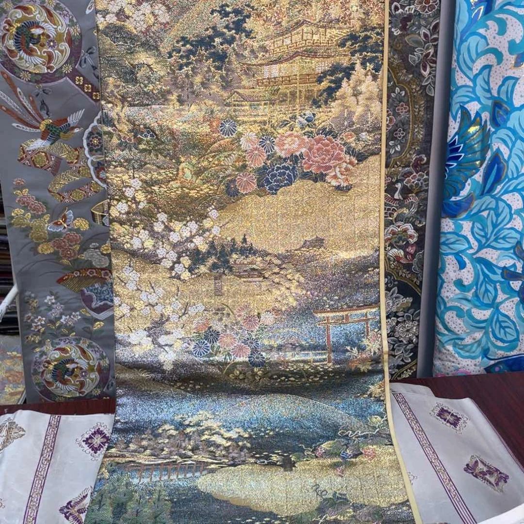 织绣金阁寺全通织锦
